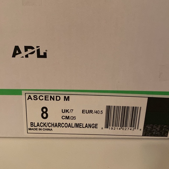 APL Ascend Mens US size 8 Black/Charcoal - Picture 6 of 6
